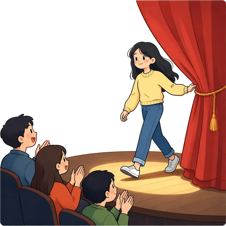 to enter the stage