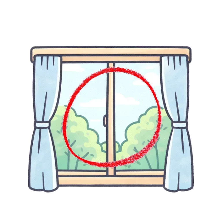 outside the window