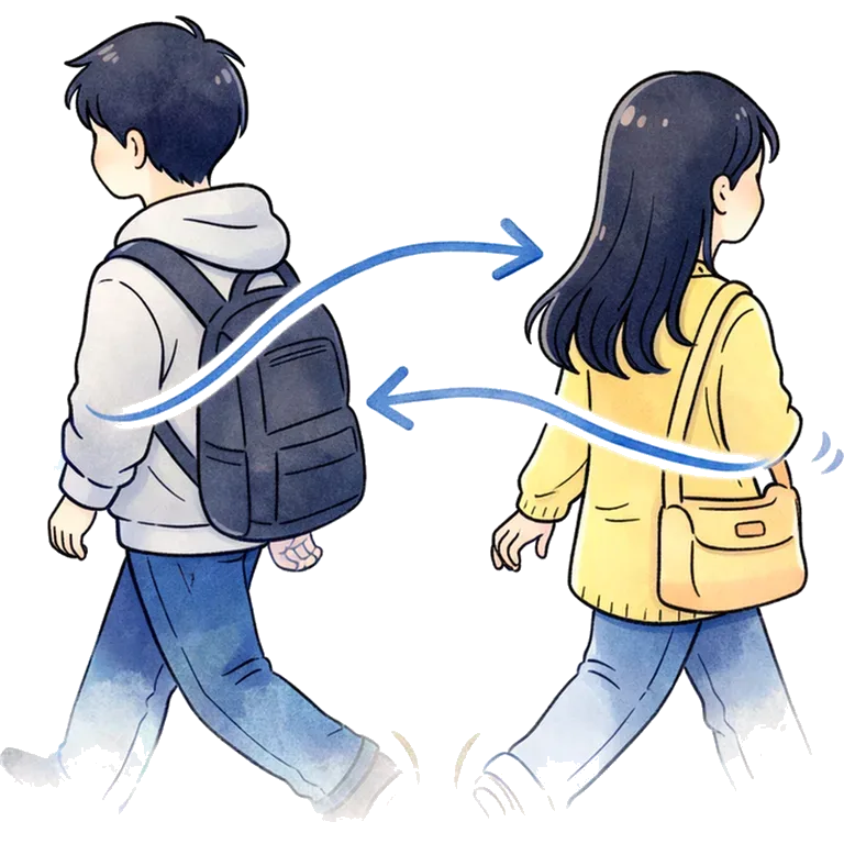 to miss each other