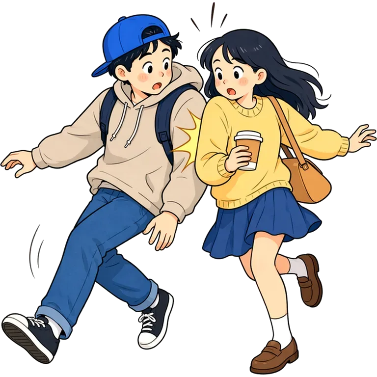 to bump into