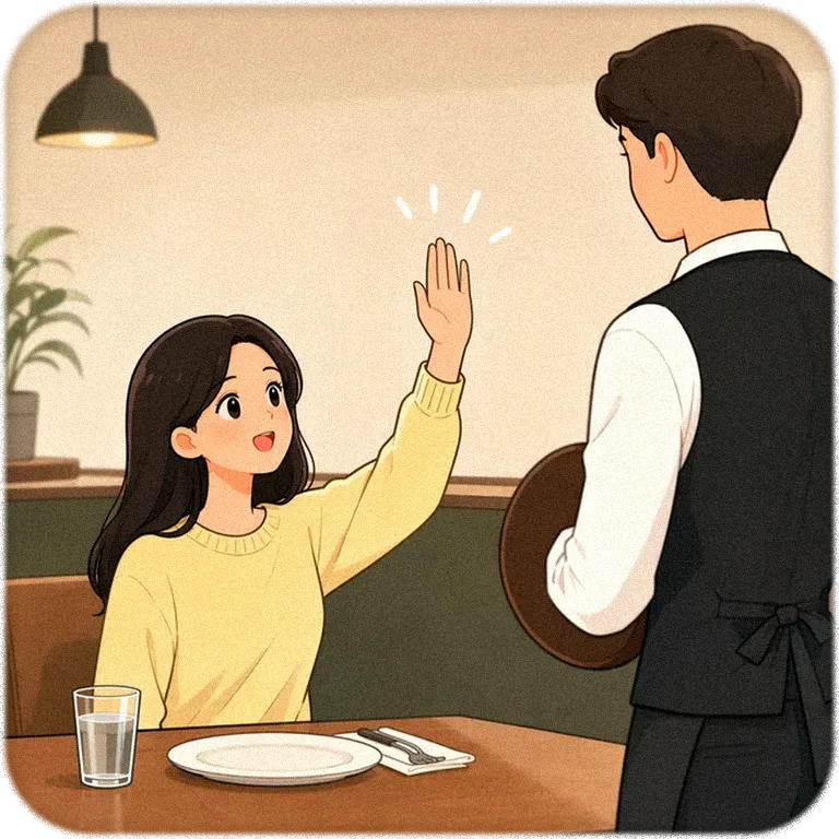 Excuse me (calling staff)